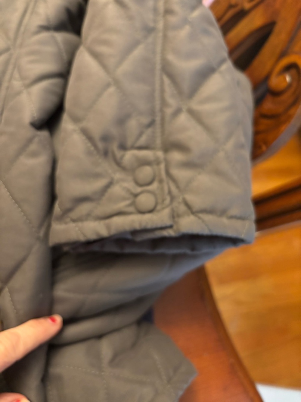 Tulle Quilted Puffer Coat in Gray - Picture 10 of 13